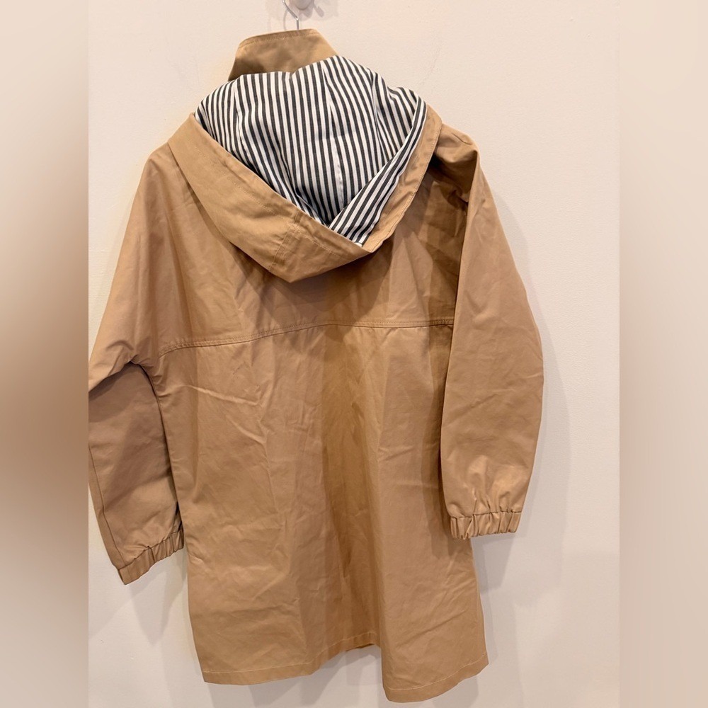 Zara Tan Trench Coat with Striped Hood - Picture 5 of 9